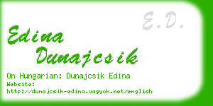 edina dunajcsik business card